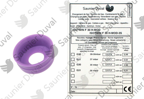 Kit changement gaz G20 -> G30/G31 Saunier Duval - 0020048727